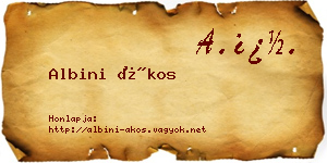 Albini Ákos névjegykártya